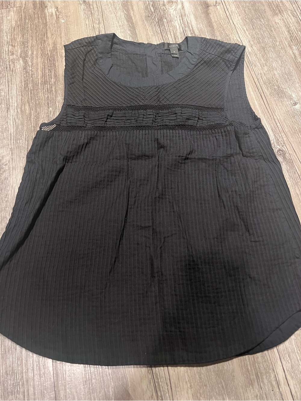 J Crew Sleeveless Black Women’s Top with Pintuck Detail